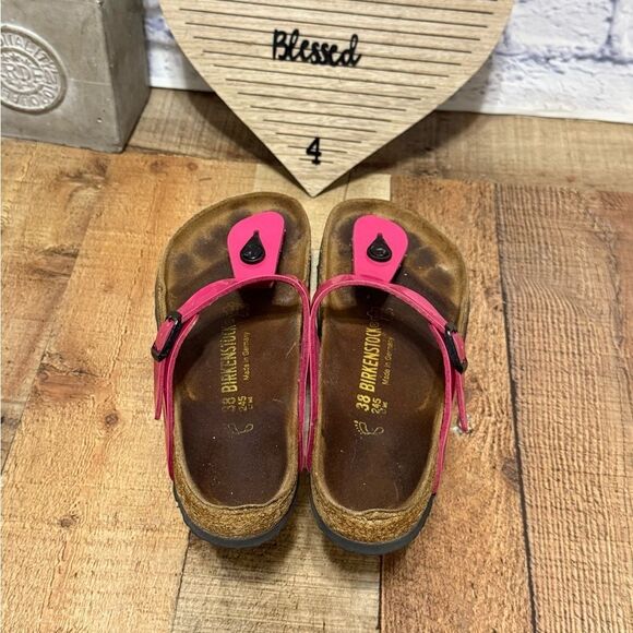 Birkenstock Womens Gizeh Patent Hot Pink Regular Width Size 38 - L 7 US - Picture 8 of 13